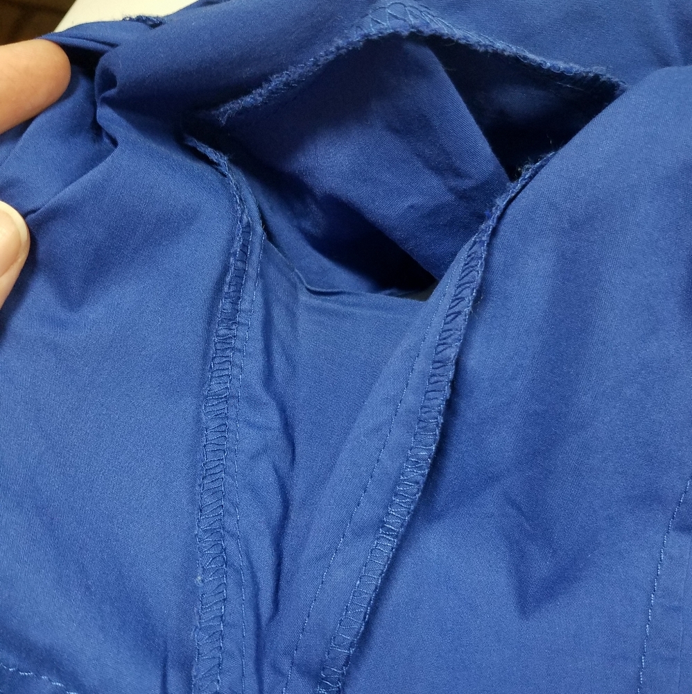 Royal Blue Unique Button Down Blouse - image 7